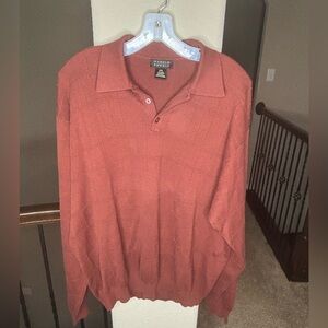 Harold Powell Collared Sweater Silk and Cotton Blend Men Size XXL